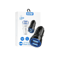 PD 60W Dual Type C Car Charger