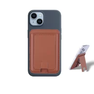 Magnetic Card Holder With Stand- Brown