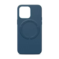 Leather Mag Safe Case Navy - iPhone 16