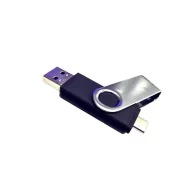 360 Rotation Data Traveler USB and Type C - 128 GB (Black)
