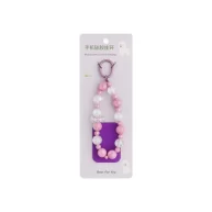 Bracelet Lanyard For Cell Phones Purple Pearl