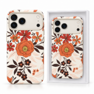 Velvet Flower Pattern Case White - iPhone 17 Pro