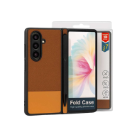 Dotted leather with pen holder Brown - Galaxy Z Fold 7