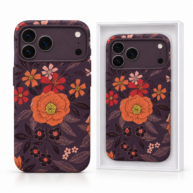 Velvet Flower Pattern Case Dark Purple - iPhone 17 Pro