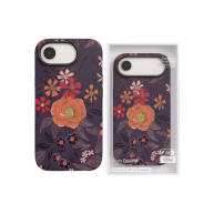 Velvet Flower Pattern Case Dark Purple - iPhone 17 Pro