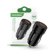 KAKU 60W Dual Port USB/Type C Car Charger Black- KSC-1972