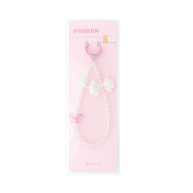 Bracelet Lanyards For Cell Phone Pink Pearl Bow-Tie