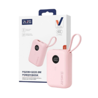 ZUZG Digital Display Type C PD20W Power Bank 10,000mAh Pink – J40x