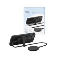 15w Portable Wireless Charger With Stand - Black (LFX-181)