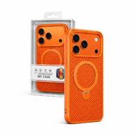 Carbon Fiber Rotation Stand Orange – iPhone 17 Pro / 18 Pro