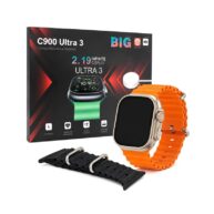 C900 Ultra 3 Rugged Smartwatch Large 2.19 Display with Extra Sport Band Orange