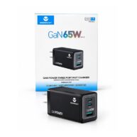 ONEMUST 65W GaN 3-Port Fast Wall Adaptor for MacBook, iPhone and Samsung