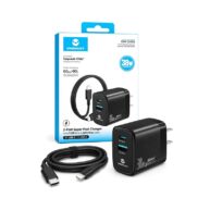 ONEMUST 38W Dual Port USB C Wall Charger Block with USB-C to Lightning Cable Combo Pack