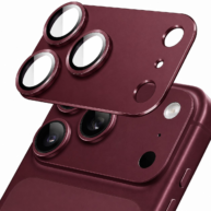 Metallic Camera Ring Protector Frame Maroon - iPhone 18 Pro