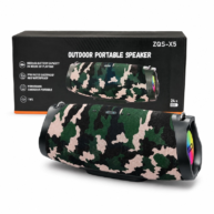 100W Portable Bluetooth Speaker with Shoulder Strap & RGB Lights - Camo