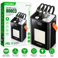 Kaku 22.5w Pd20w 80000 Mah Power Bank With Cable - Black