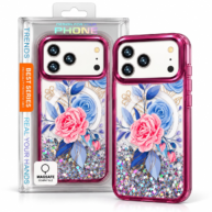 Floral Glitter MagSafe Burgundy - iPhone 17 Pro