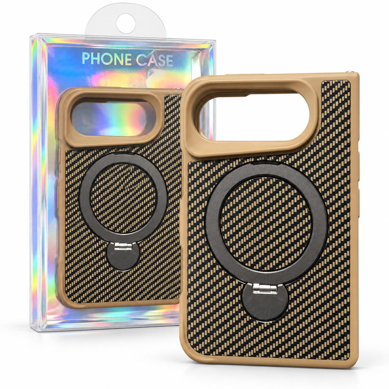 Carbon Fiber Rotation Stand Brown - iPhone Duo