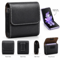 Leather Belt Pouch Black - Flip Phones